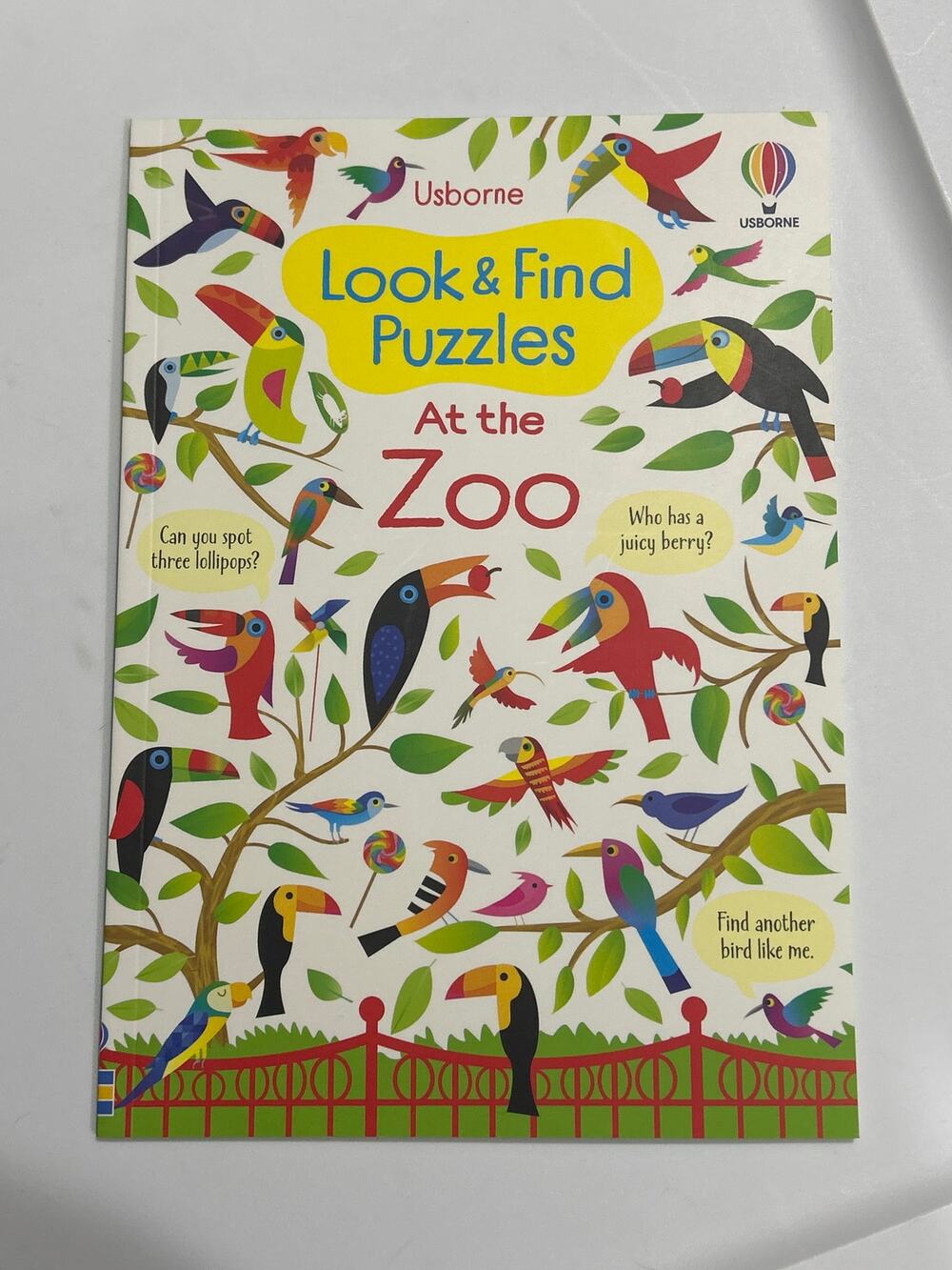 BRAND NEW Usborne Paperback Look & Find Puzzles at the Zoo Educational Paper Pie